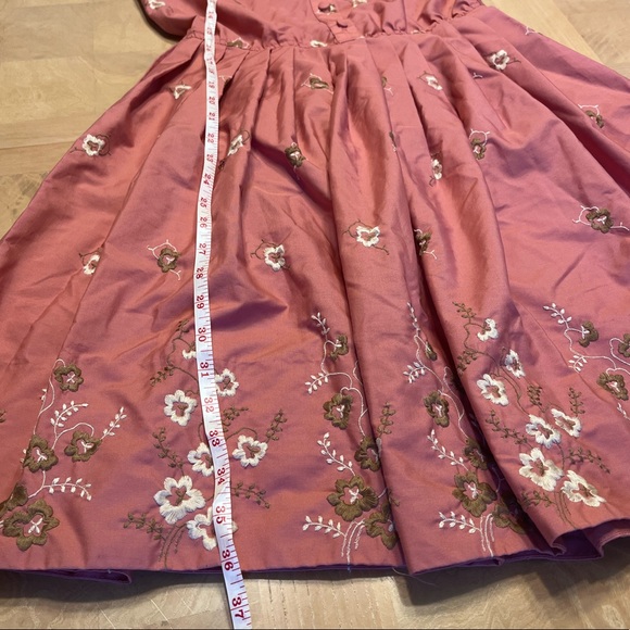 Betsey Johnson Pink Peter Pan Collared Floral Dress - Picture 6 of 6